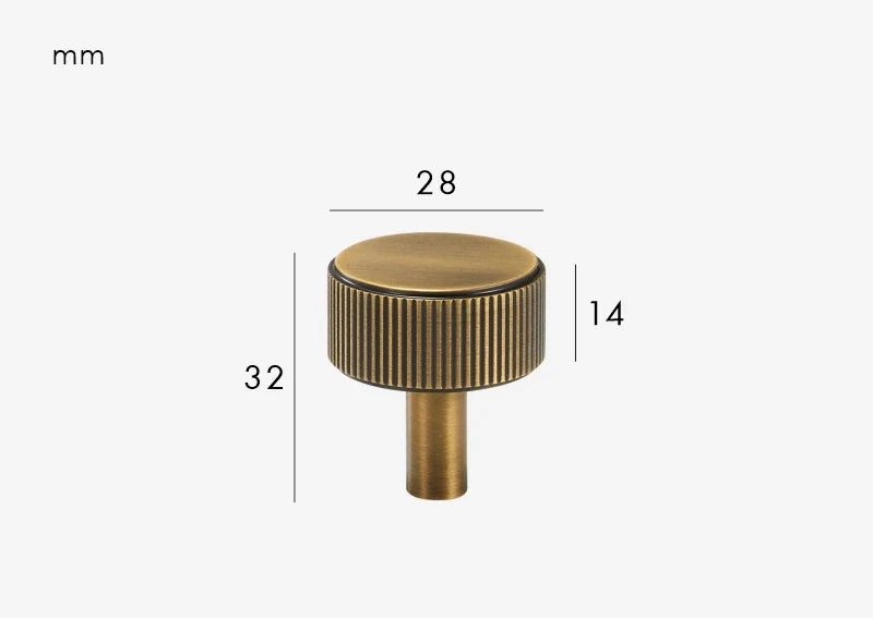 Cabinet Handle Linear T-Bar Solid Brass 5 Inch Mounting
