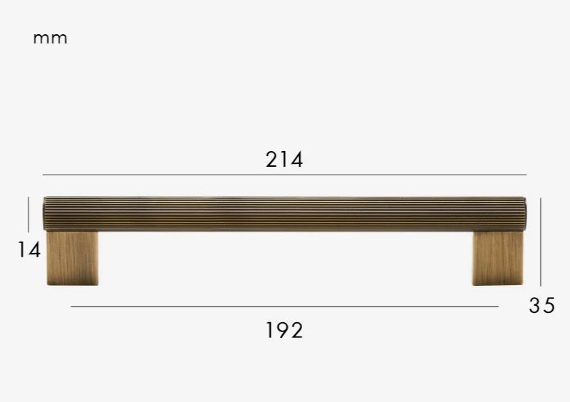 Cabinet Handle Linear T-Bar Solid Brass 5 Inch Mounting