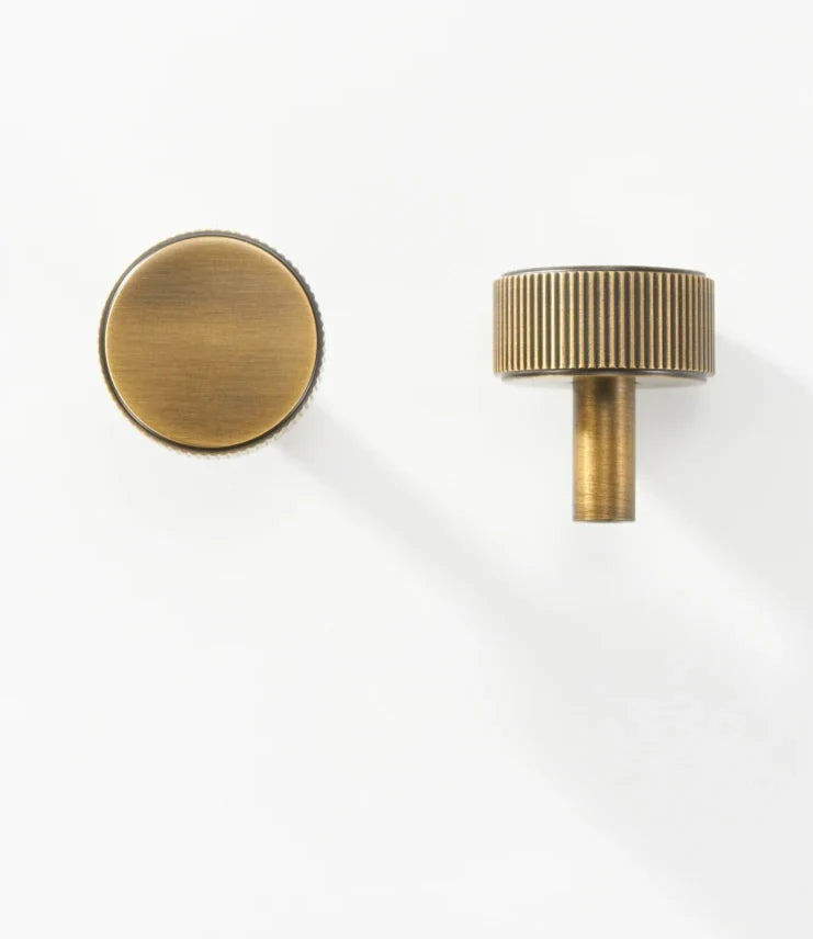 Cabinet Handle Linear T-Bar Solid Brass 5 Inch Mounting