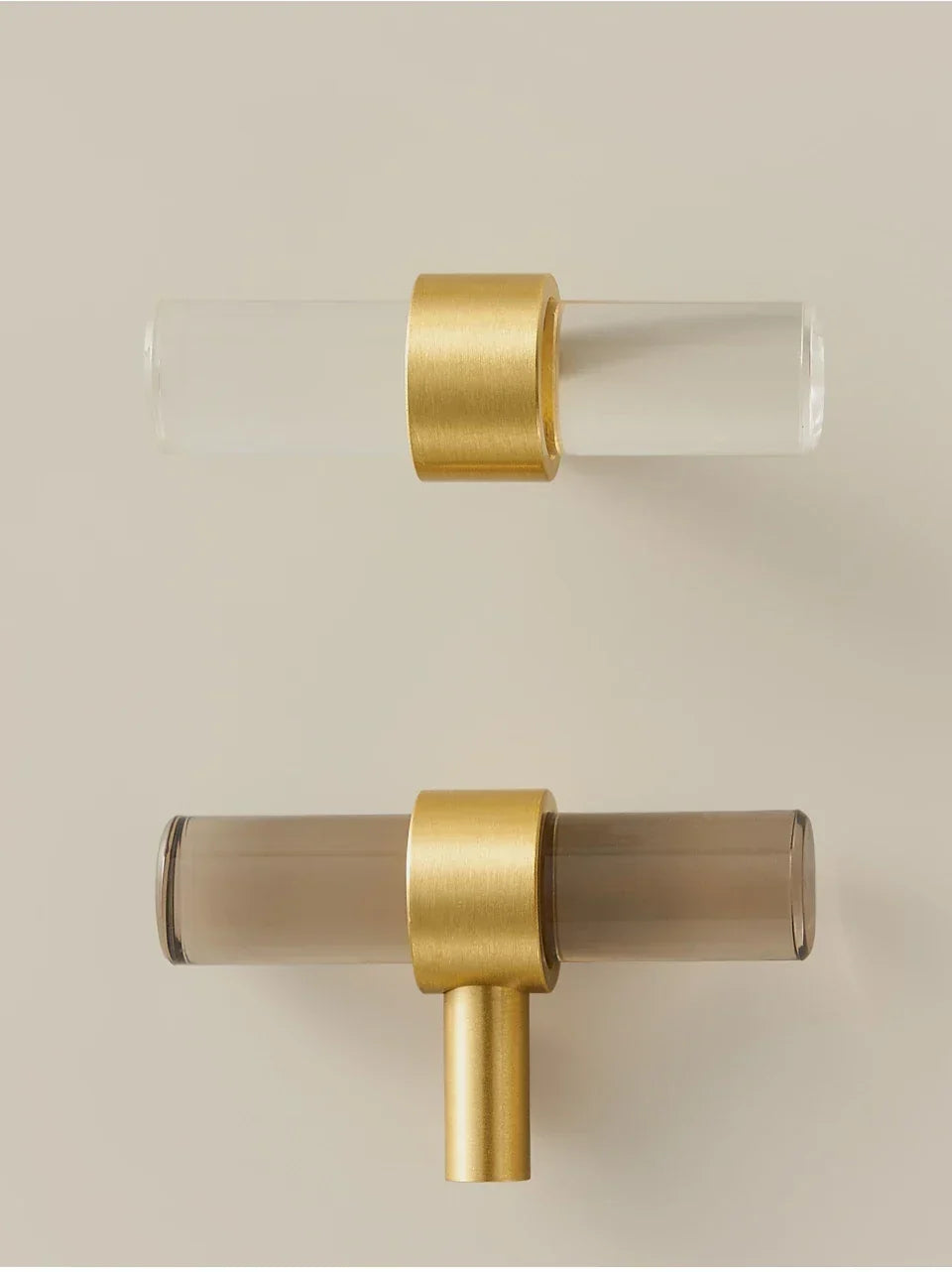 Cabinet Handle Solid Brass & Acrylic Adjustable 96mm