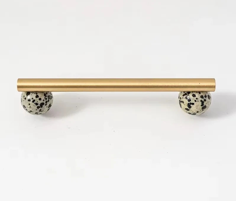 Cabinet Handles & Knobs Solid Brass Marble Accent