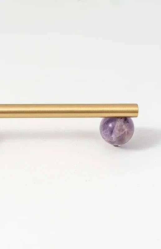 Cabinet Handles & Knobs Solid Brass Marble Accent