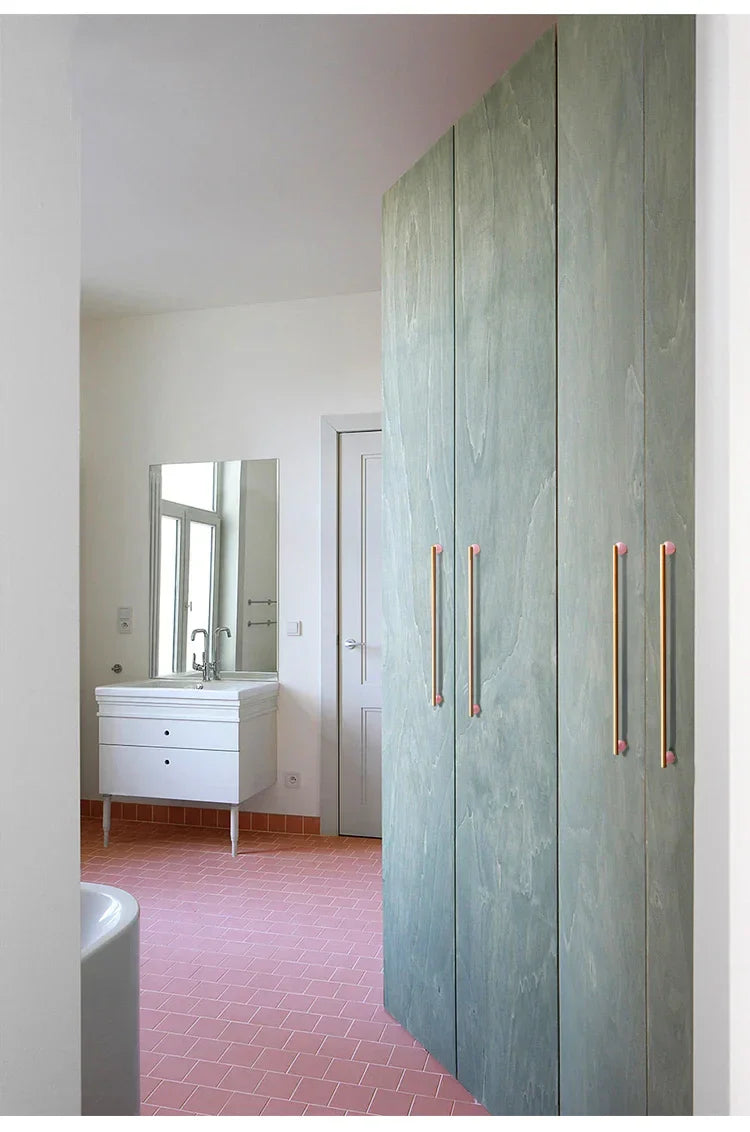Cabinet Handles & Knobs Solid Brass Marble Accent