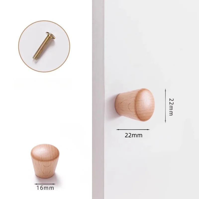 Cabinet Knob Solid Beech Or Walnut Includes Screw