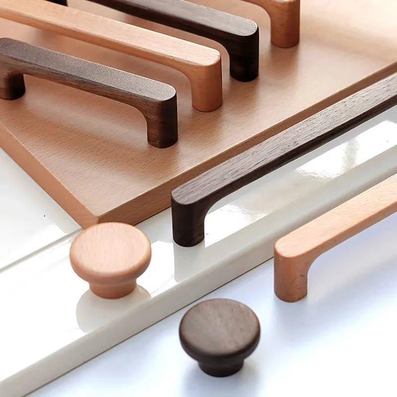 Cabinet Knob Solid Beech Or Walnut Includes Screw