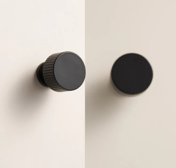 Cabinet Knob Solid Brass Art Deco Vertical Lines