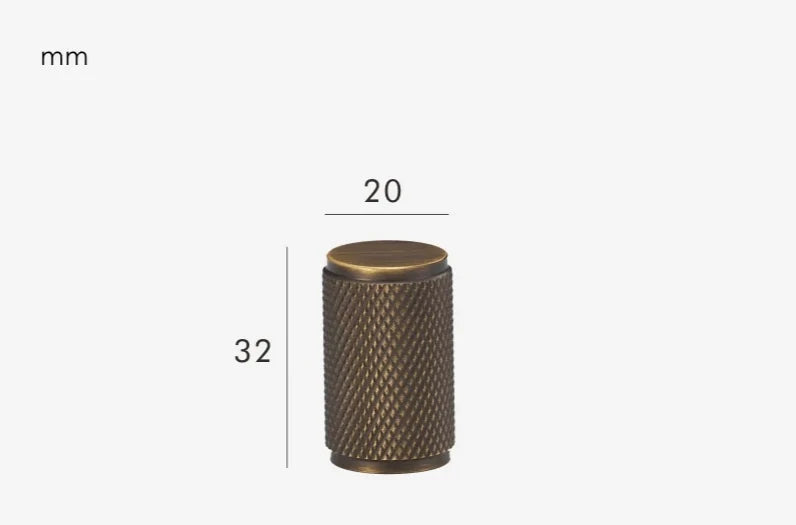 Cabinet T-Bar Handle Solid Brass Knurled Grip 224mm CC