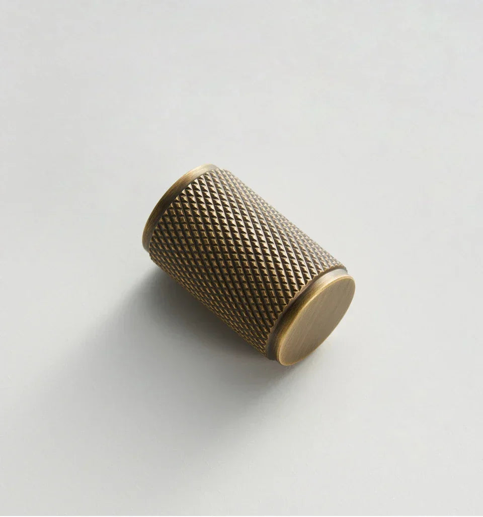 Cabinet T-Bar Handle Solid Brass Knurled Grip 224mm CC