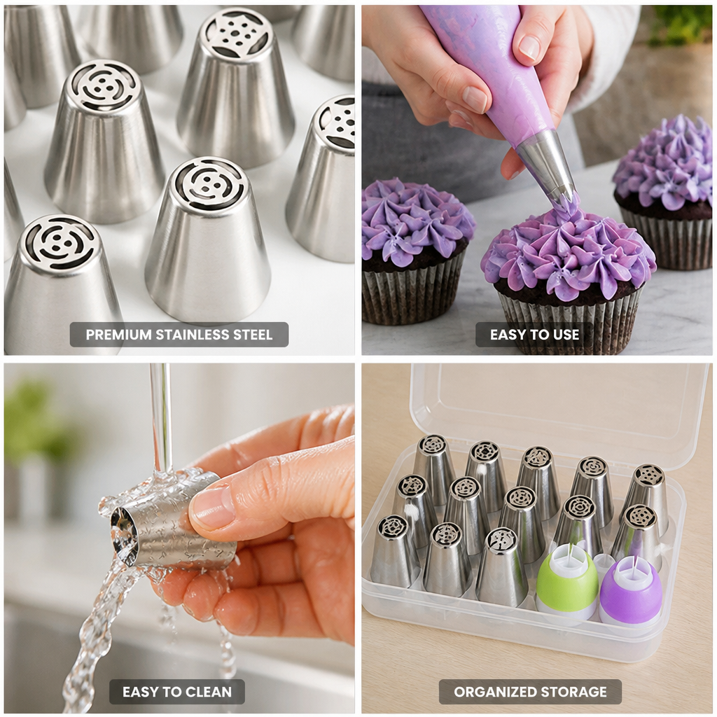 Cake Piping Tips Stainless Steel Floral & Russian