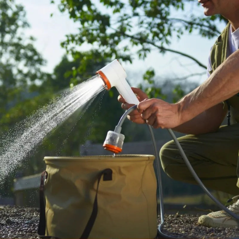 Camping Shower Rechargeable Rainfall 90-Min Run Time