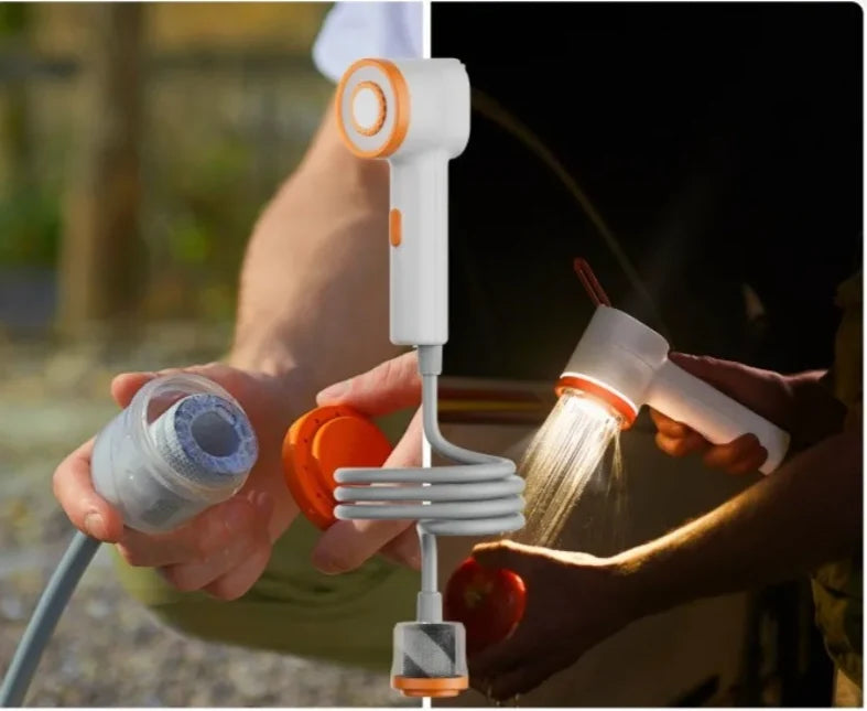 Camping Shower Rechargeable Rainfall 90-Min Run Time