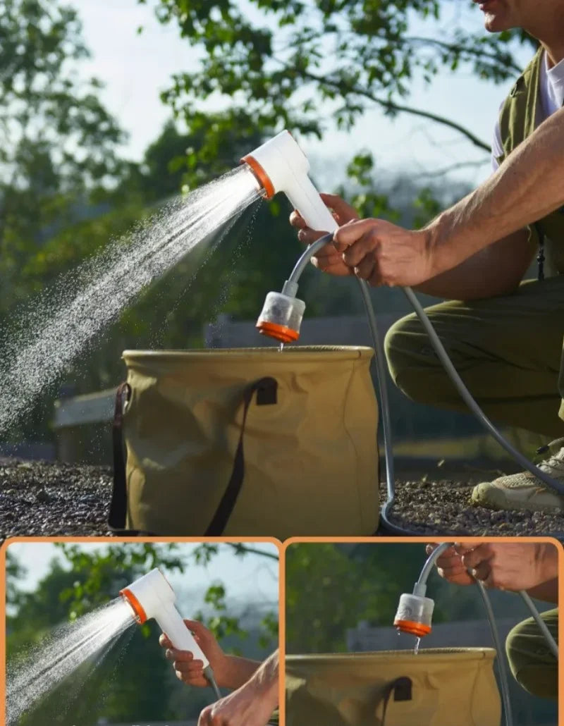Camping Shower Rechargeable Rainfall 90-Min Run Time