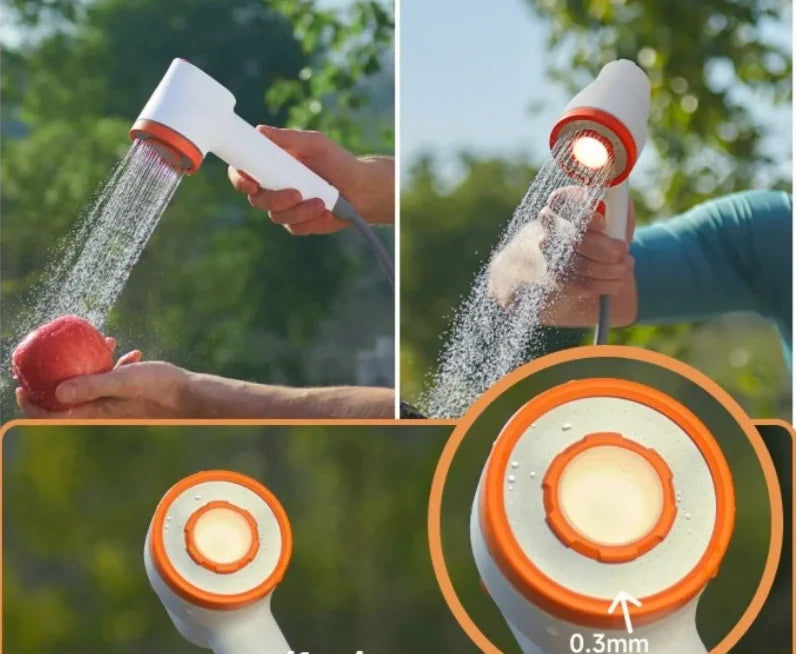 Camping Shower Rechargeable Rainfall 90-Min Run Time