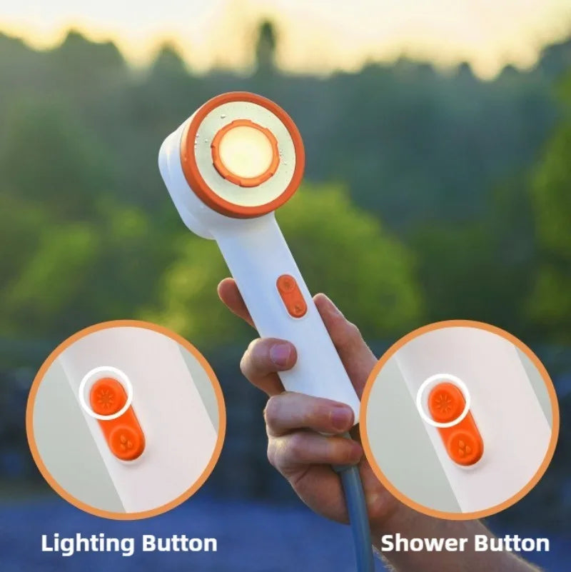 Camping Shower Rechargeable Rainfall 90-Min Run Time