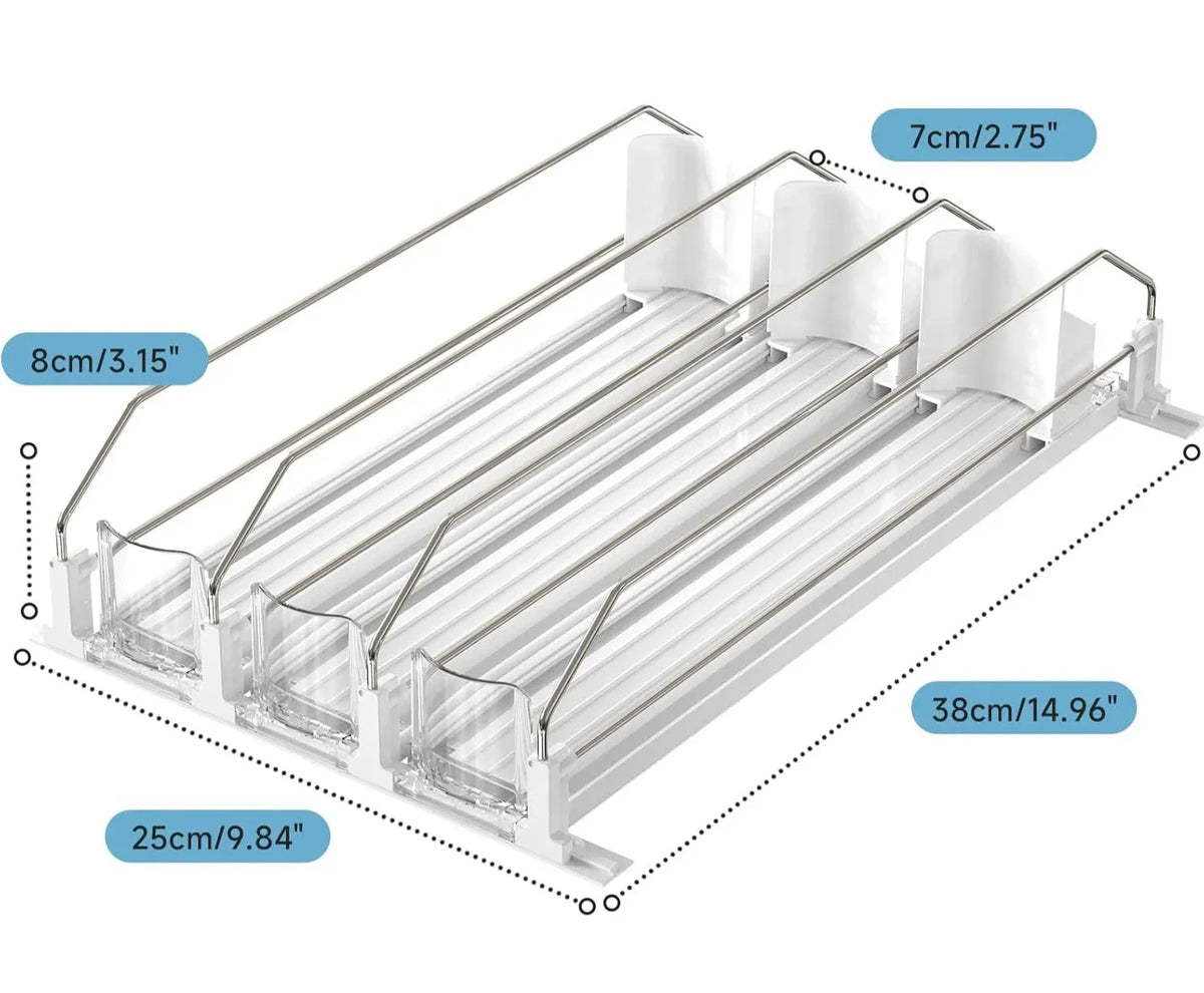 Can Organizer Self-Sliding Adjustable Width Durable ABS