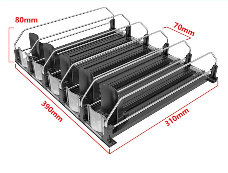Can Organizer Self-Sliding Adjustable Width Durable ABS