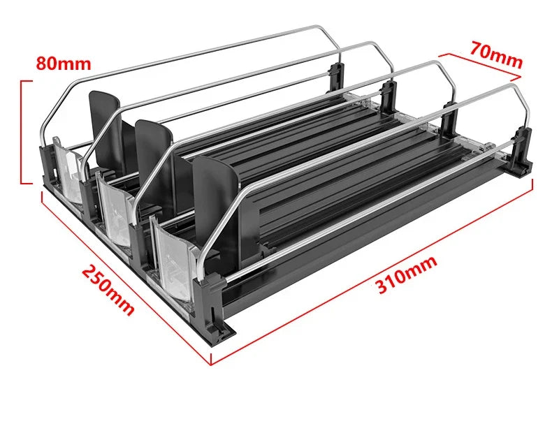 Can Organizer Self-Sliding Adjustable Width Durable ABS