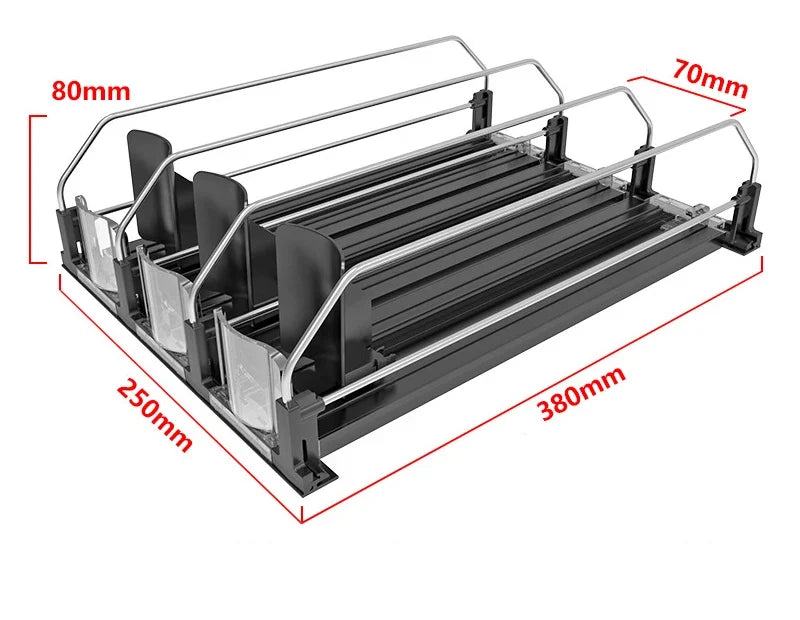 Can Organizer Self-Sliding Adjustable Width Durable ABS