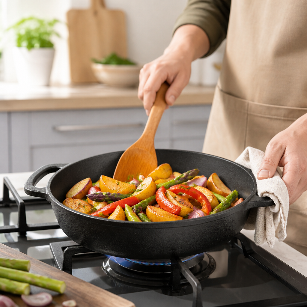 Cast Iron Skillet Natural Non-Stick Even Heat