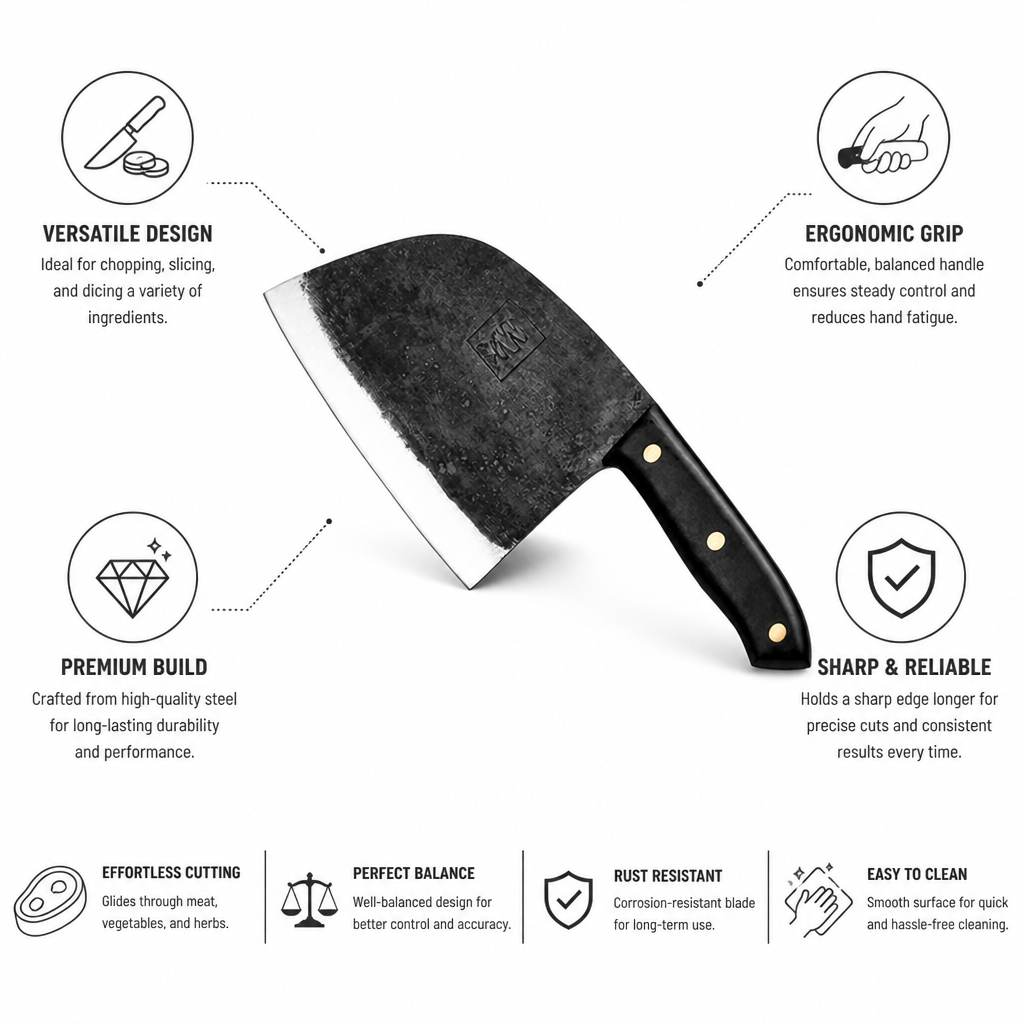 Chef Knife Ergonomic Balanced 17 cm Blade