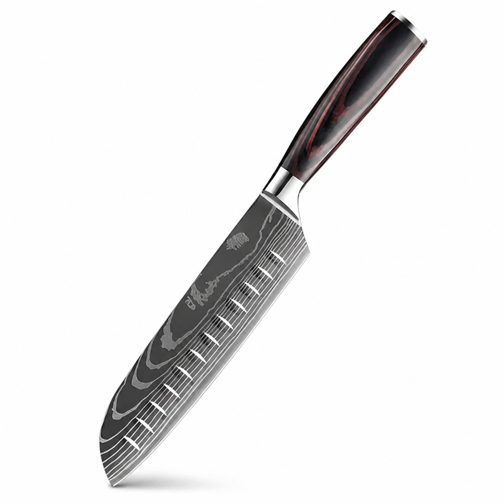 Chef Knife Set High-Carbon Steel Damascus Pattern 8-Piece