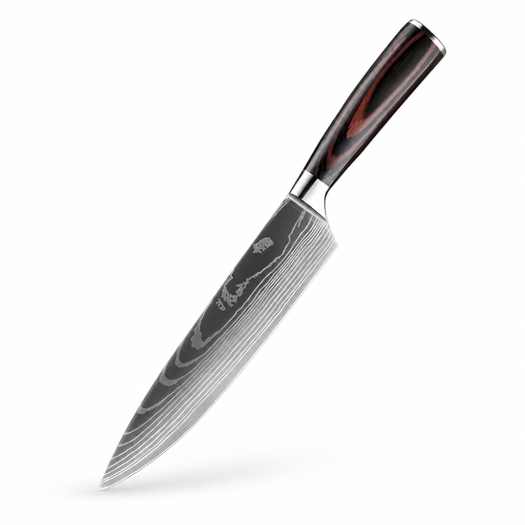 Chef Knife Set High-Carbon Steel Damascus Pattern 8-Piece