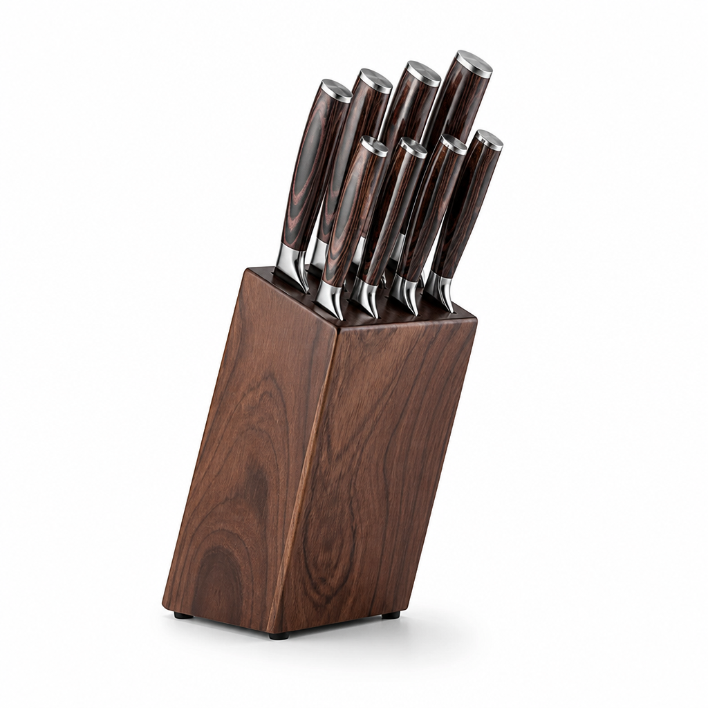 Chef Knife Set High-Carbon Steel Damascus Pattern 8-Piece