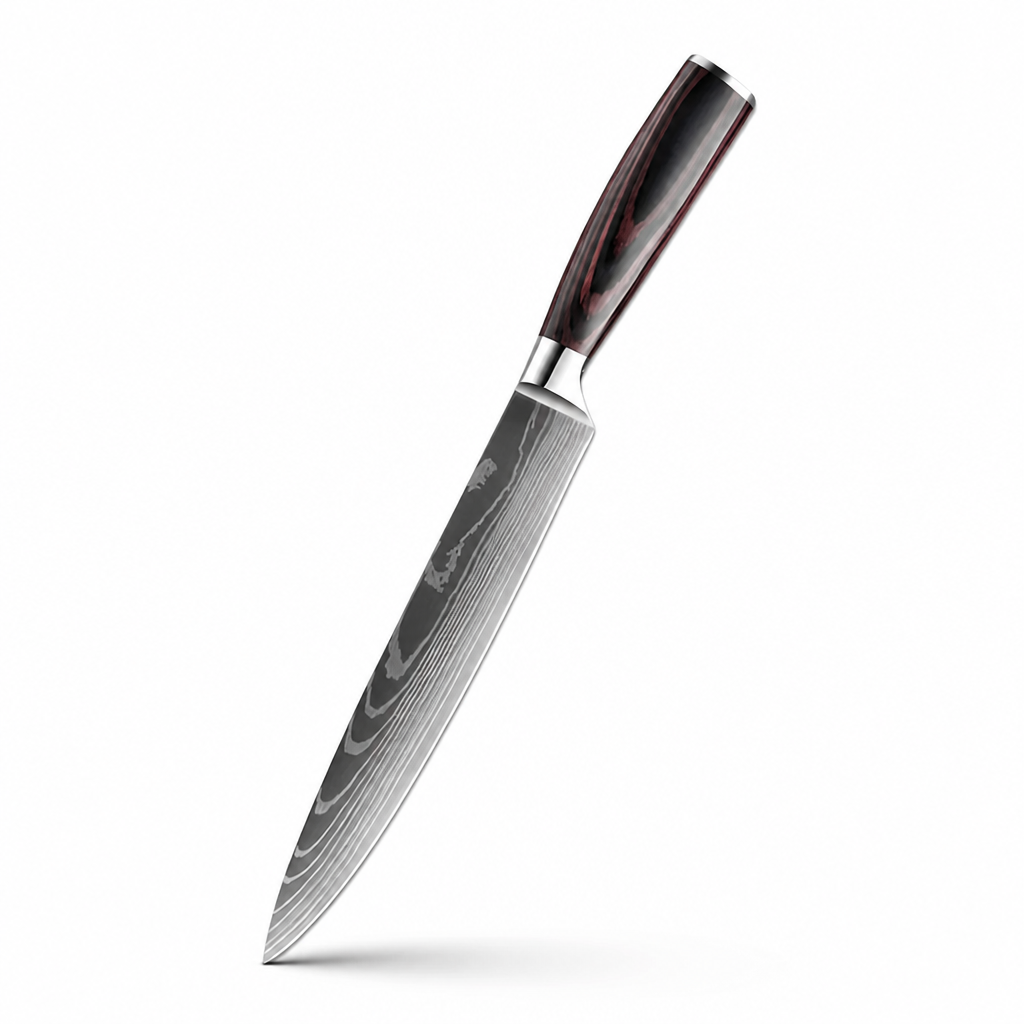 Chef Knife Set High-Carbon Steel Damascus Pattern 8-Piece