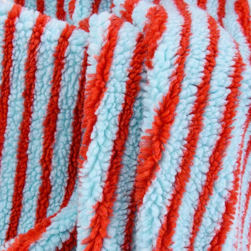 Children's Fleece Fabric Extra-Soft Breathable Striped Jacquard