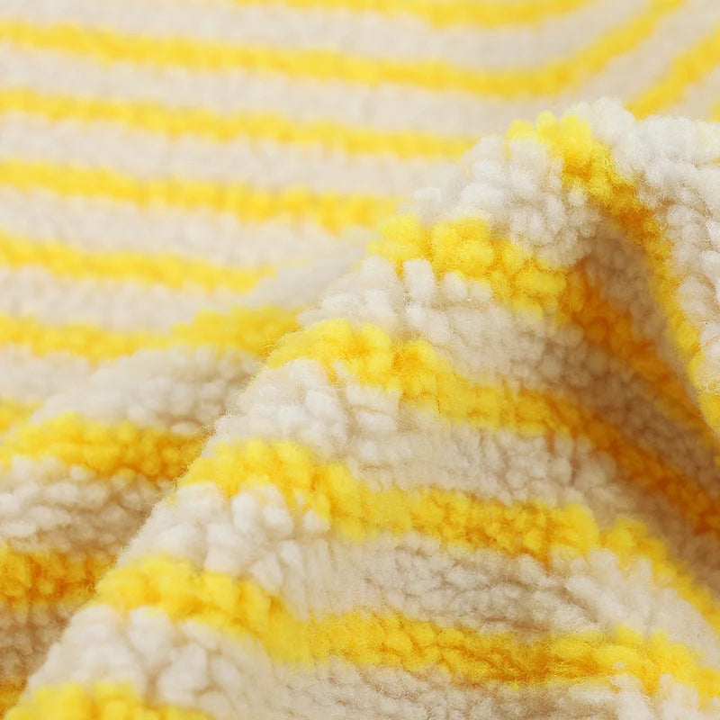 Children's Fleece Fabric Extra-Soft Breathable Striped Jacquard