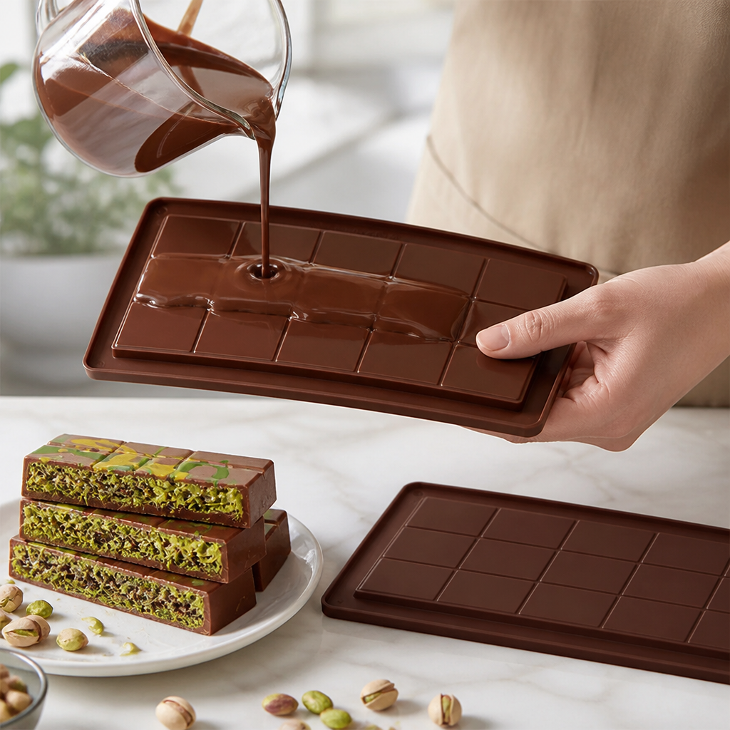 Chocolate Bar Mold 10-Segment Nonstick Silicone