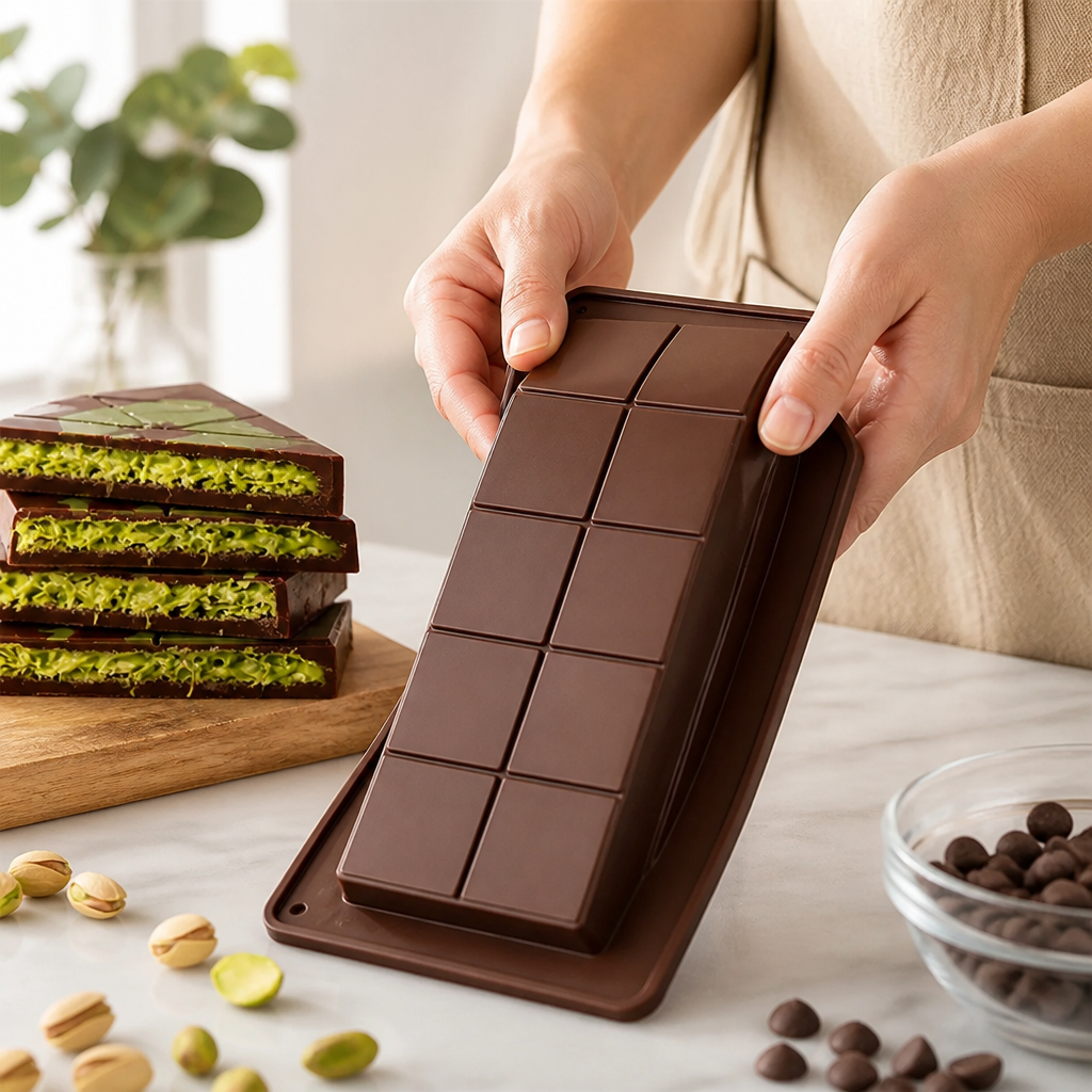 Chocolate Bar Mold Flexible Silicone Nonstick Ten-Segment