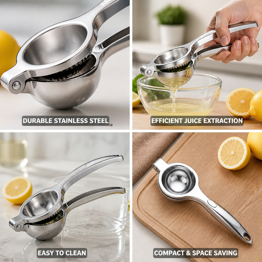Citrus Juicer Stainless Steel Manual Press Comfortable Handle