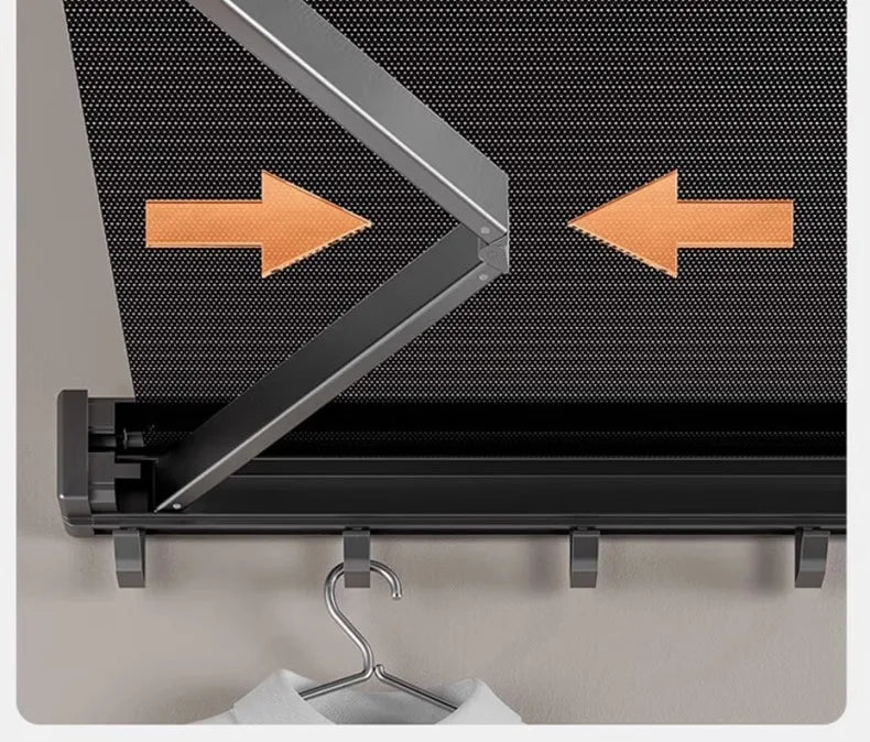 Coat & Hat Rack Wall-Mounted Foldable Anodized Aluminum
