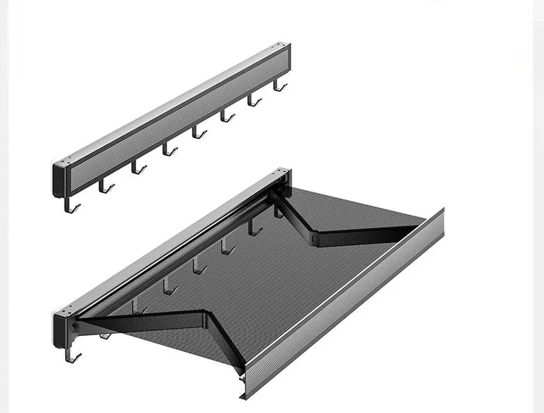Coat & Hat Rack Wall-Mounted Foldable Anodized Aluminum