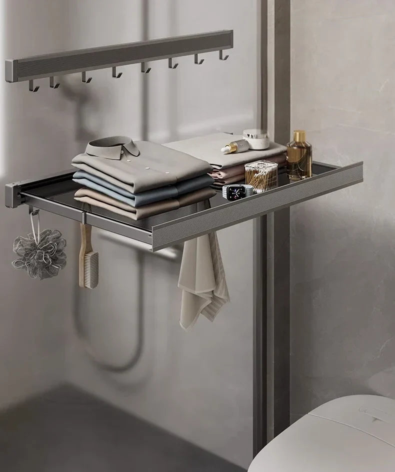 Coat & Hat Rack Wall-Mounted Foldable Anodized Aluminum