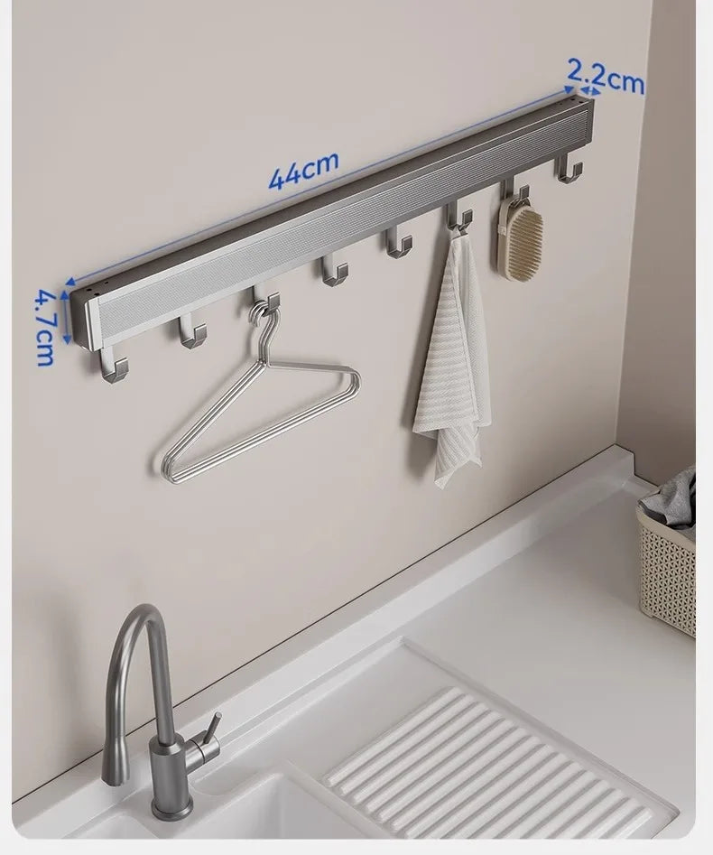 Coat & Hat Rack Wall-Mounted Foldable Anodized Aluminum