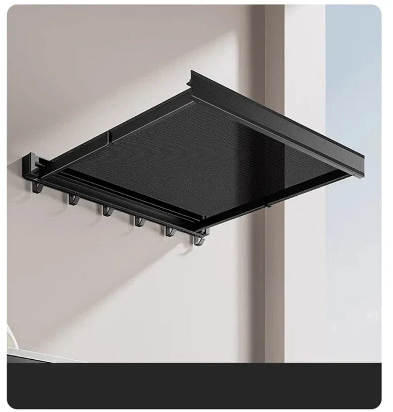 Coat & Hat Rack Wall-Mounted Foldable Anodized Aluminum