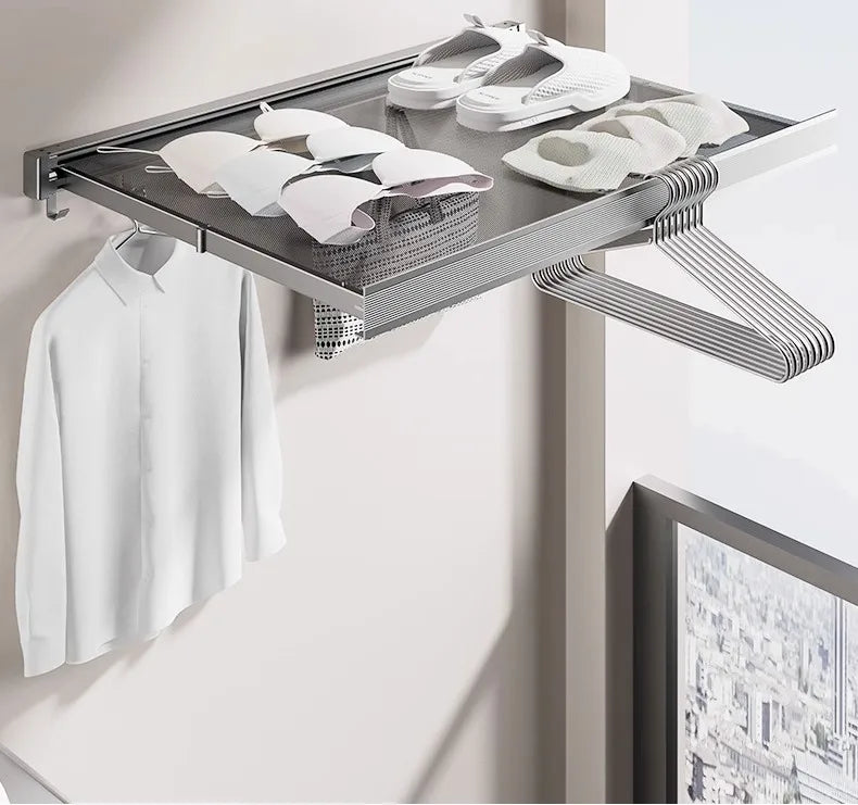 Coat & Hat Rack Wall-Mounted Foldable Anodized Aluminum