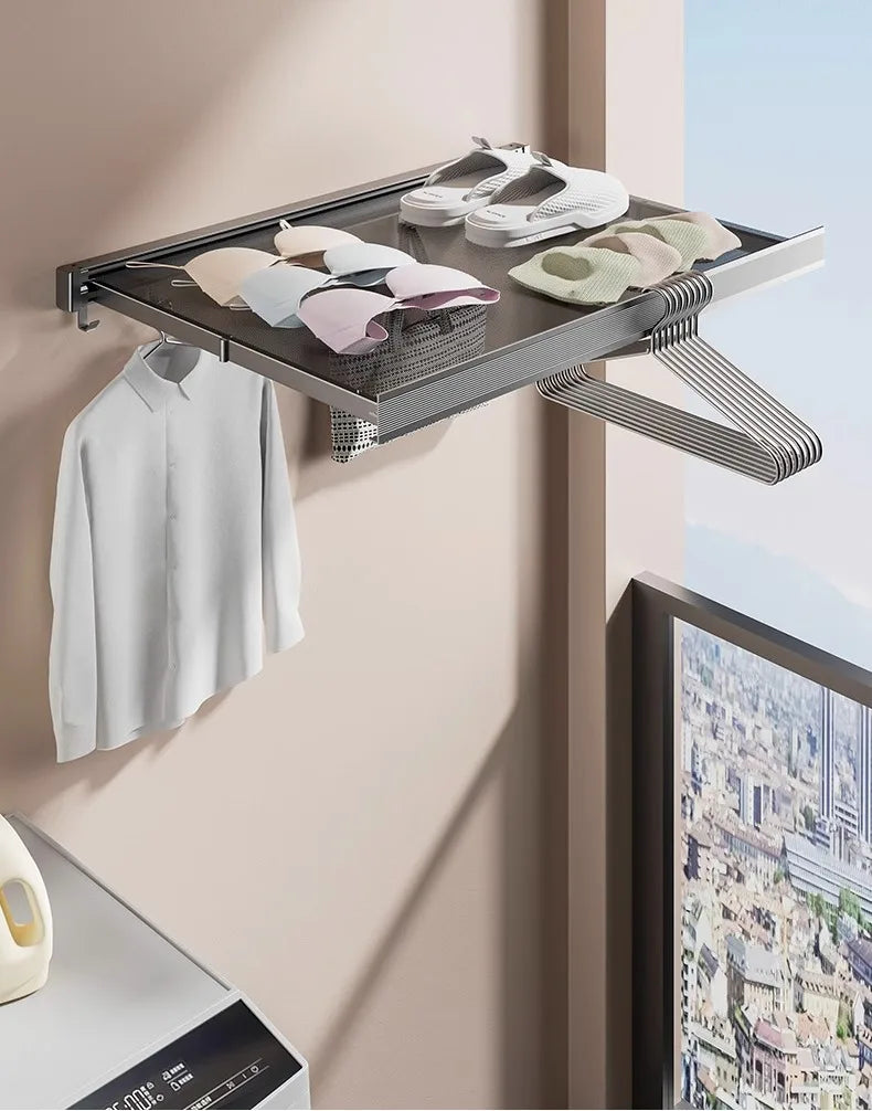 Coat & Hat Rack Wall-Mounted Foldable Anodized Aluminum