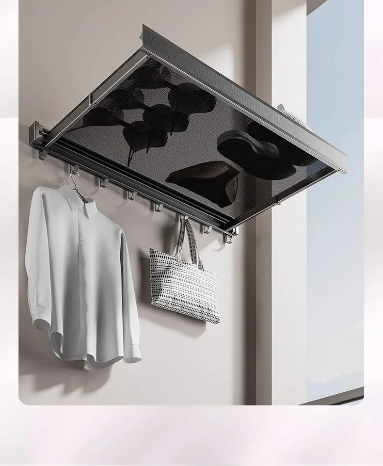 Coat & Hat Rack Wall-Mounted Foldable Anodized Aluminum