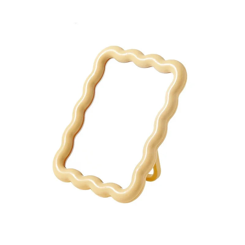 Compact Makeup Mirror Foldable Glass Wave Design