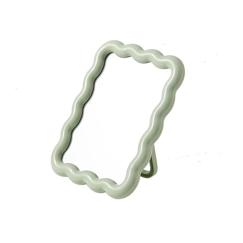 Compact Makeup Mirror Foldable Glass Wave Design