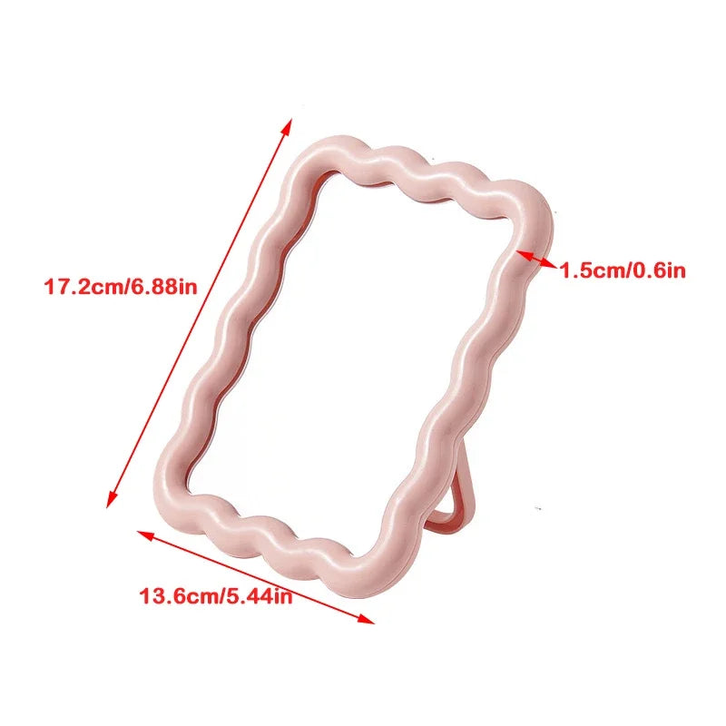 Compact Makeup Mirror Foldable Glass Wave Design