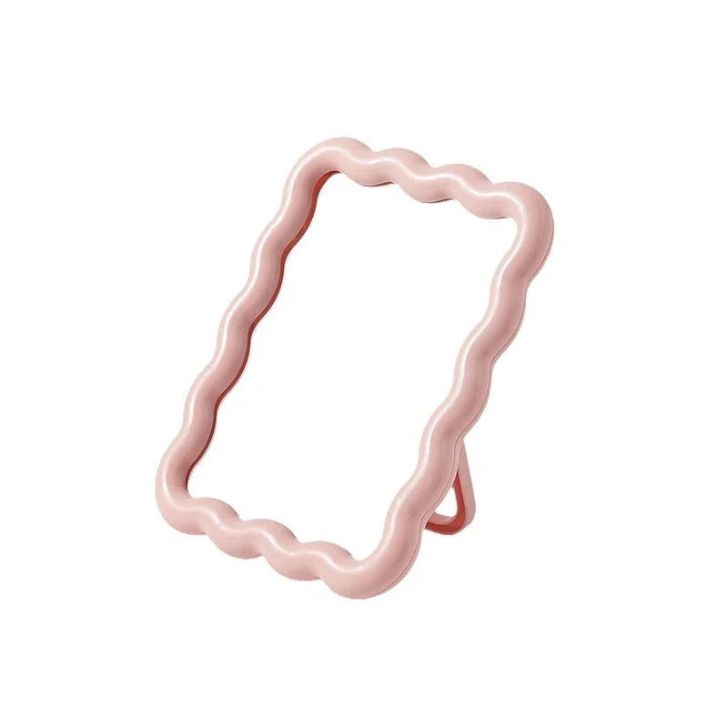 Compact Makeup Mirror Foldable Glass Wave Design