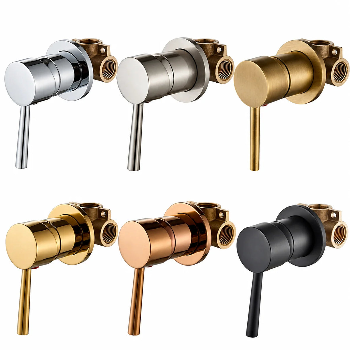 Concealed Shower Valve Brass Single-Handle Mixer & Diverter