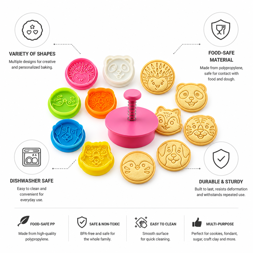 Cookie Cutter Set Assorted Shapes Food-Safe & Dishwasher-Safe