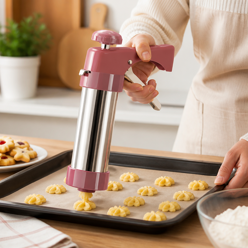Cookie Press Stainless Steel Barrel Ergonomic Trigger