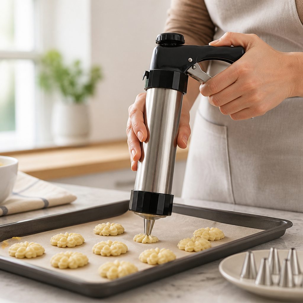 Cookie Press Stainless Steel Trigger & 13 Discs