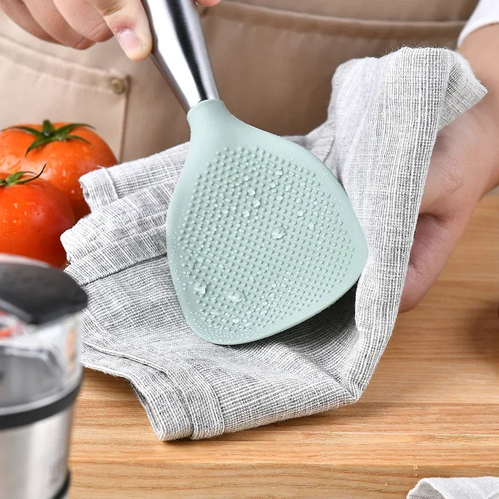 Cooking Spoon Food-Grade Silicone Nonstick & Heat-Resistant Handle